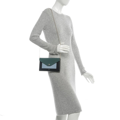 Celine Shiny Calfskin Large Pocket Flap On Chain Green Smoke 2 of 7