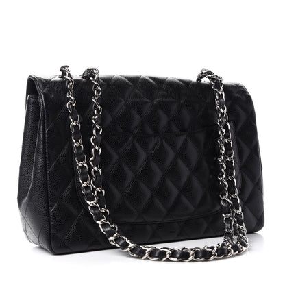 Chanel Caviar Quilted Jumbo Single Flap Black 3 of 11