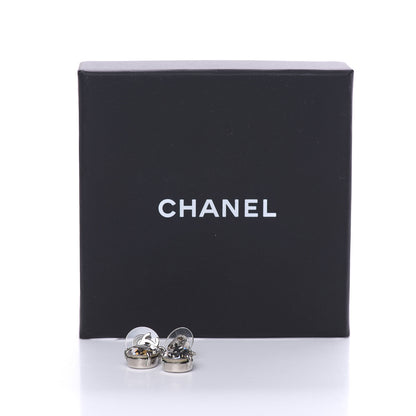 Chanel Crystal CC Tear Drop Earrings Silver 4 of 4