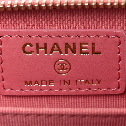 Chanel Lambskin Quilted Chanel 19 Zip Around Coin Purse Wallet Light Pink 6 of 7