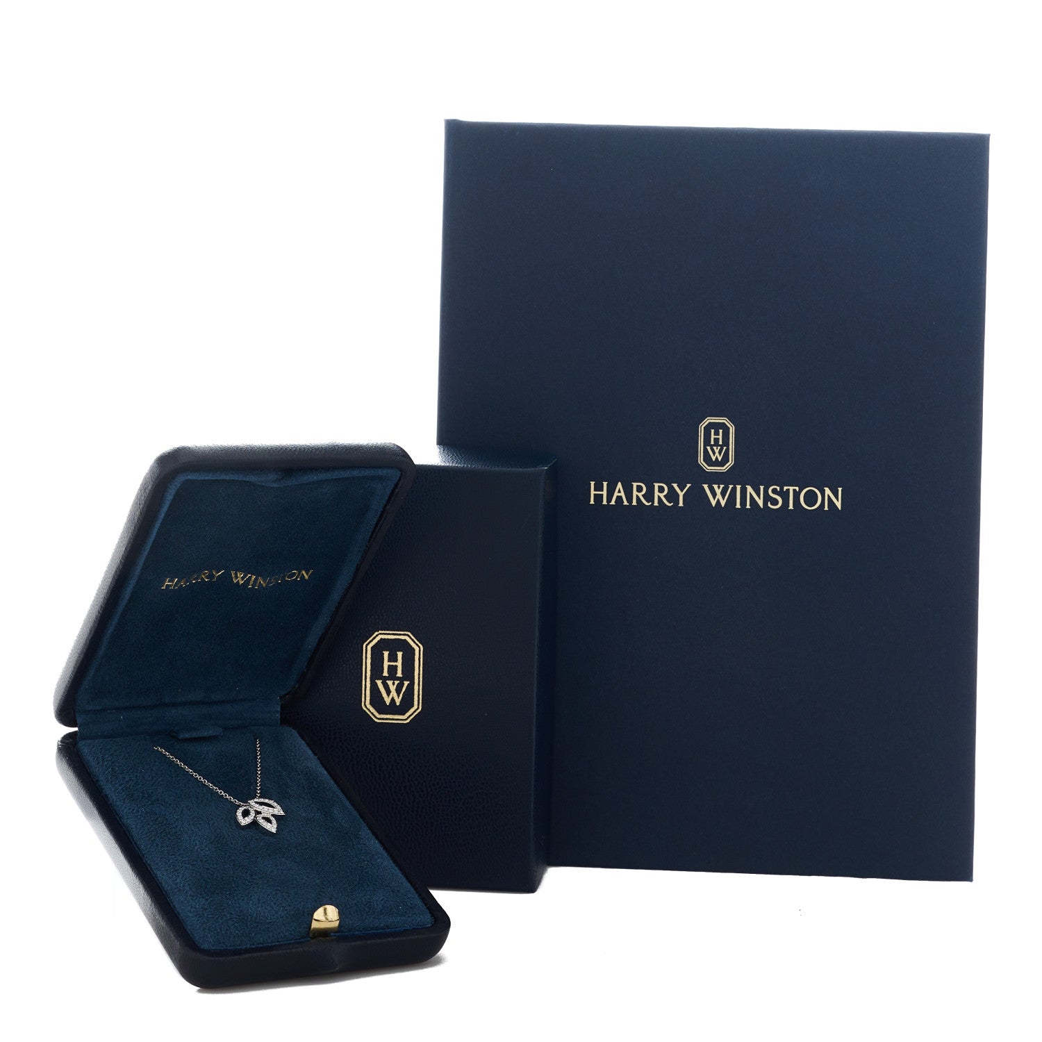 Harry Winston Platinum Diamond Small Lily Cluster Pendant Necklace 5 of 5
