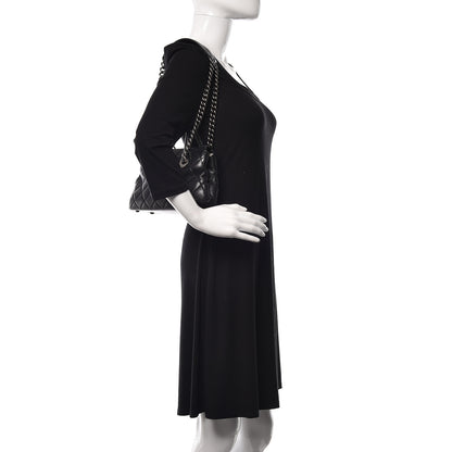 Chanel Shiny Sheepskin Quilted Small Shopping Tote Black 2 of 16