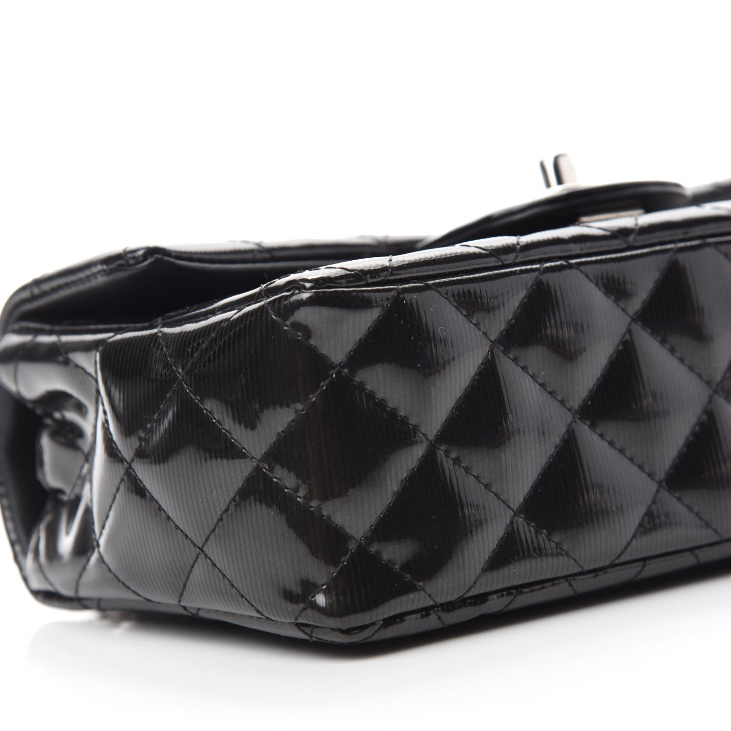 Chanel Striated Patent Quilted Mini Rectangular Flap Black 6 of 11