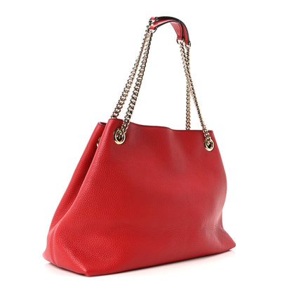 Gucci Cellarius Calfskin Medium Soho Chain Shoulder Bag Vibrant Red 3 of 10
