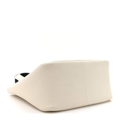 Prada Vitello Daino Soft Medium Dynamique Tote White Black 4 of 14
