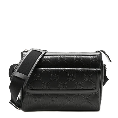 Gucci Calfskin GG Tennis Embossed Shoulder Bag Black 1 of 10