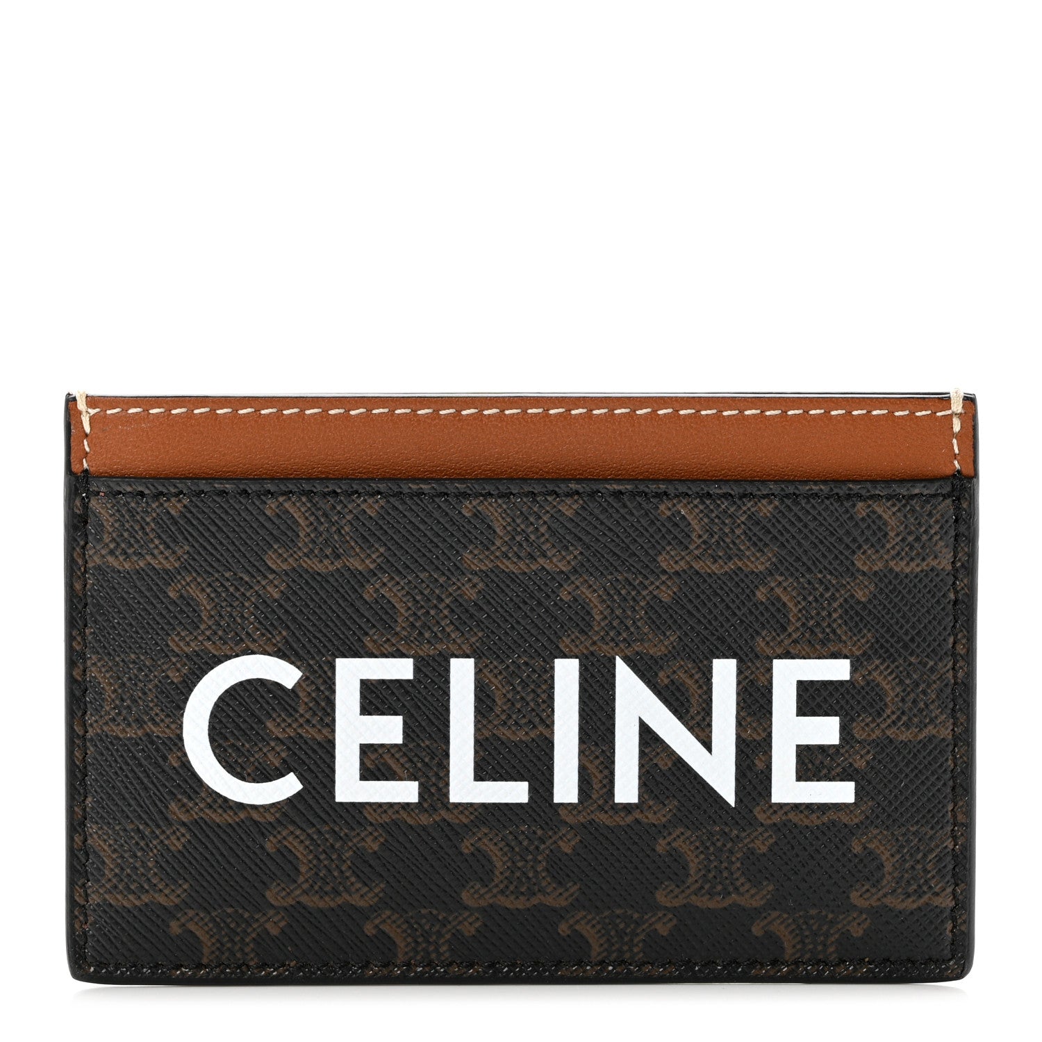 Celine Triomphe Canvas Card Holder Tan 1 of 7