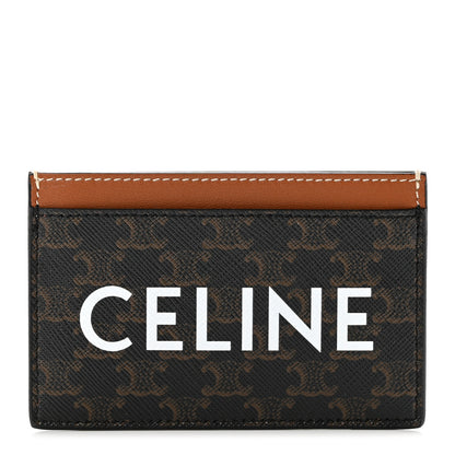 Celine Triomphe Canvas Card Holder Tan 1 of 7