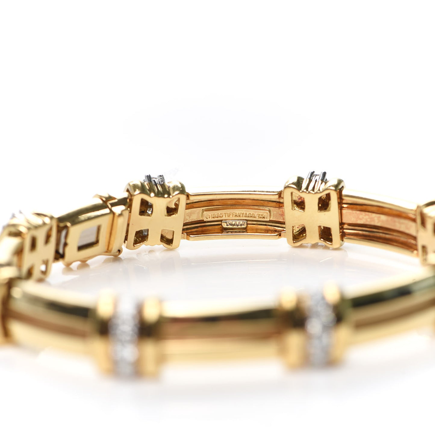 18K Yellow Gold Platinum Diamond Atlas Bracelet