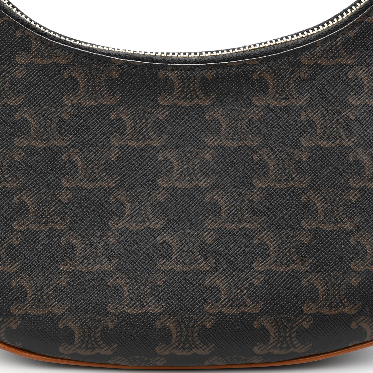 Celine Triomphe Canvas Calfskin Ava Shoulder Bag Tan 9 of 13