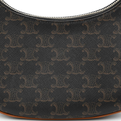 Celine Triomphe Canvas Calfskin Ava Shoulder Bag Tan 9 of 13