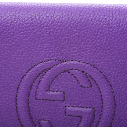 Gucci Pebbled Calfskin Medium Soho Clutch Shine Purple 10 of 11