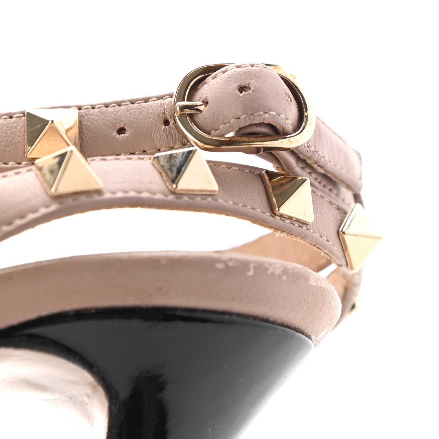 Valentino Garavani Patent Nappa Rockstud Ankle Strap 100mm Pumps 37.5 Black Poudre 14 of 14
