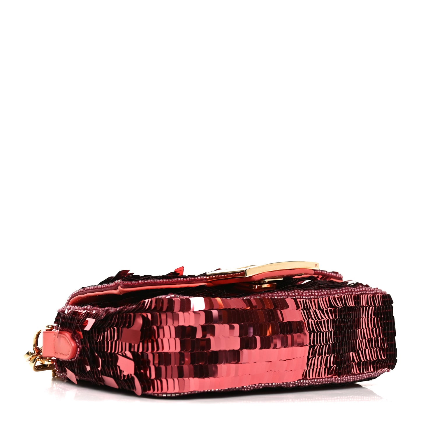 Sequin Paillettes Vitello Grace Sex and the City Mini Baguette Pink
