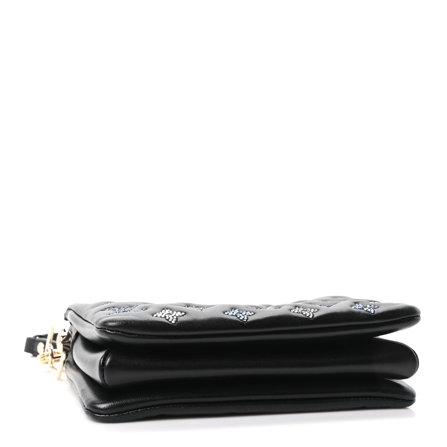 Lambskin Swarovski Crystal Embossed Monogram Coussin BB Black