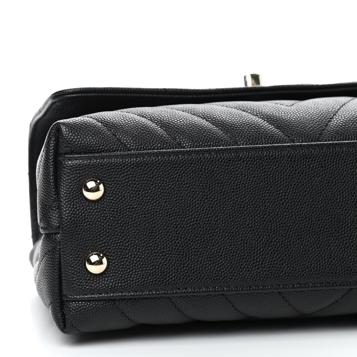 Caviar Lizard Embossed Chevron Quilted Mini Coco Handle Flap Black