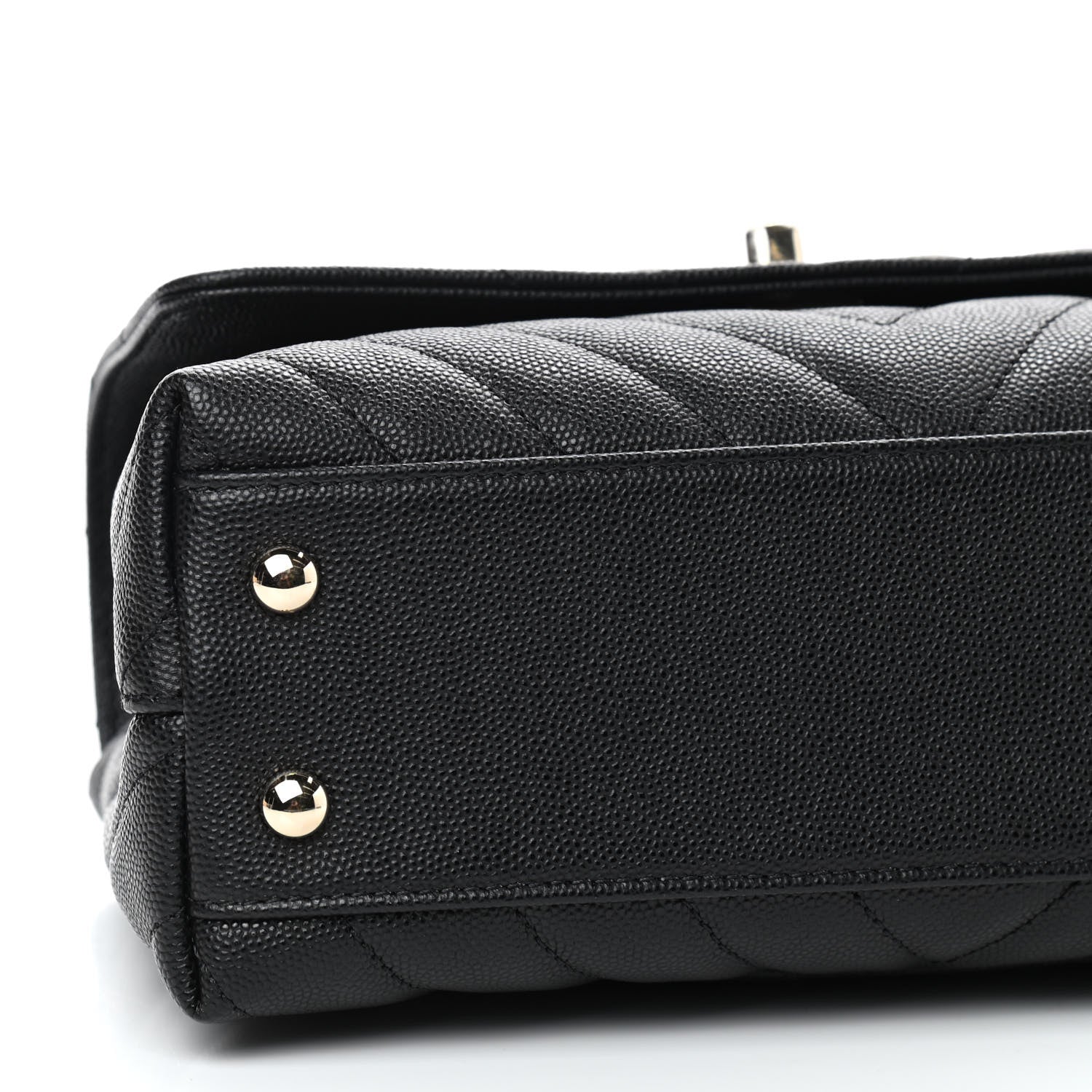 Chanel Caviar Lizard Embossed Chevron Quilted Mini Coco Handle Flap Black 6 of 9