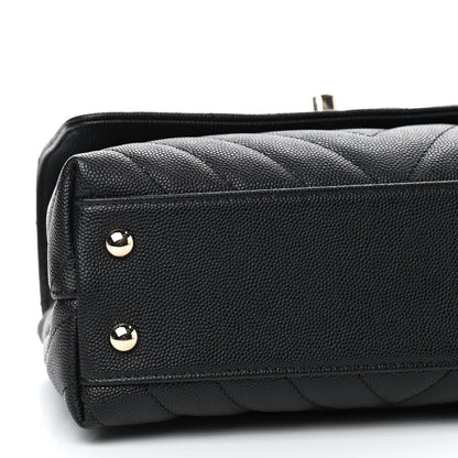 Chanel Caviar Lizard Embossed Chevron Quilted Mini Coco Handle Flap Black 6 of 9