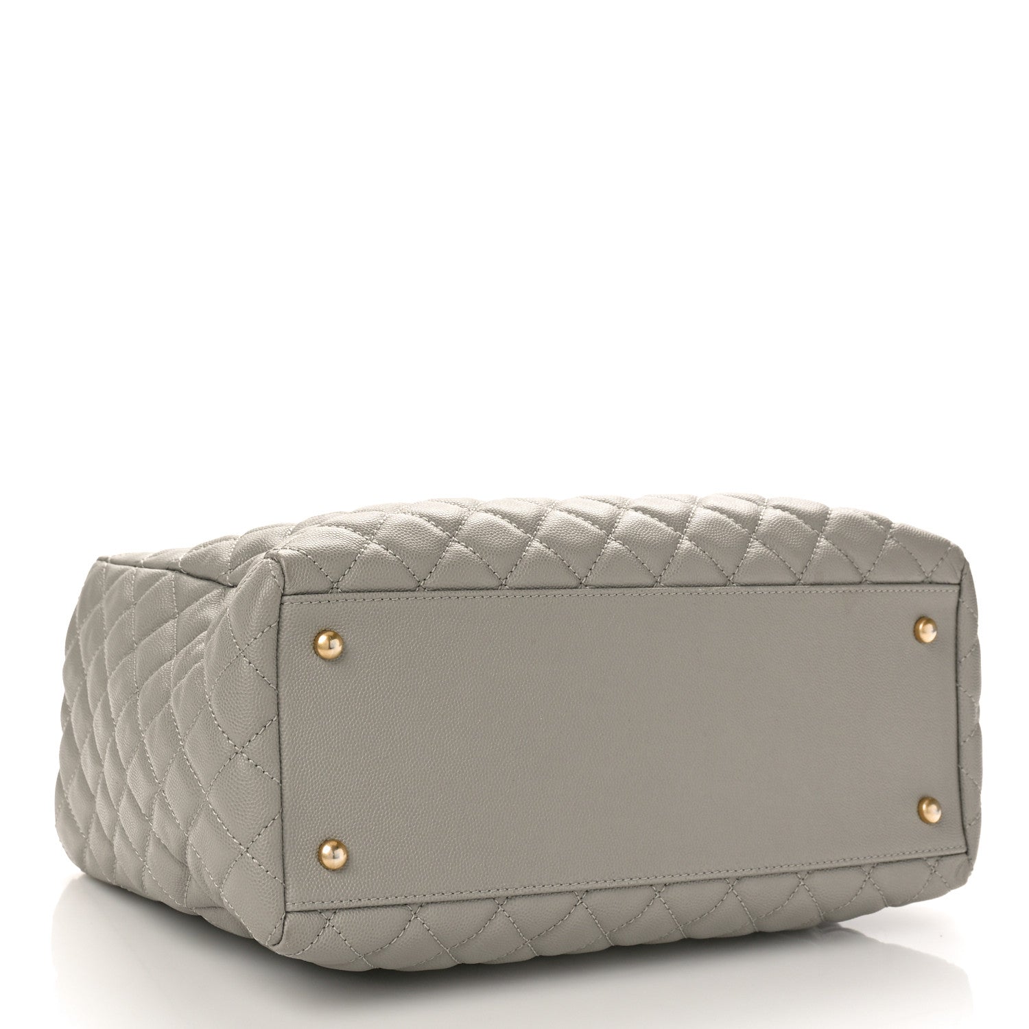 Chanel Caviar Quilted Coco Handle Shopping Tote Grey 5 of 10