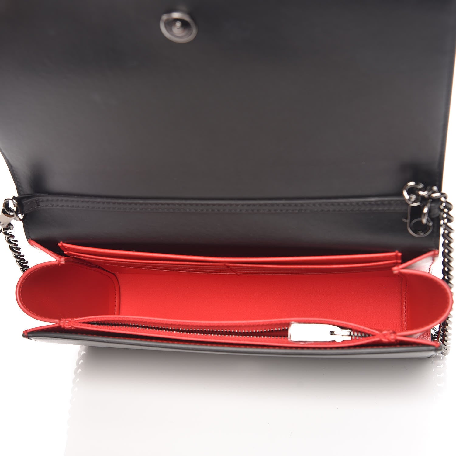 Christian Louboutin Calfskin Patent Spikes Paloma Clutch Black 5 of 11