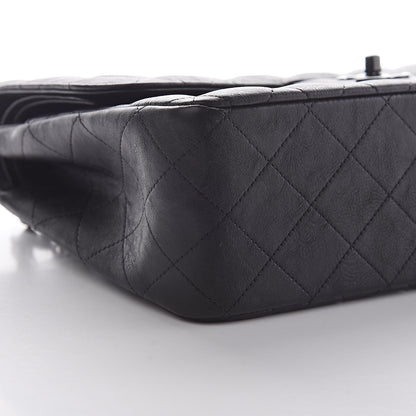 Chanel Crumpled Calfskin Quilted Jumbo Double Flap So Black 9 of 11