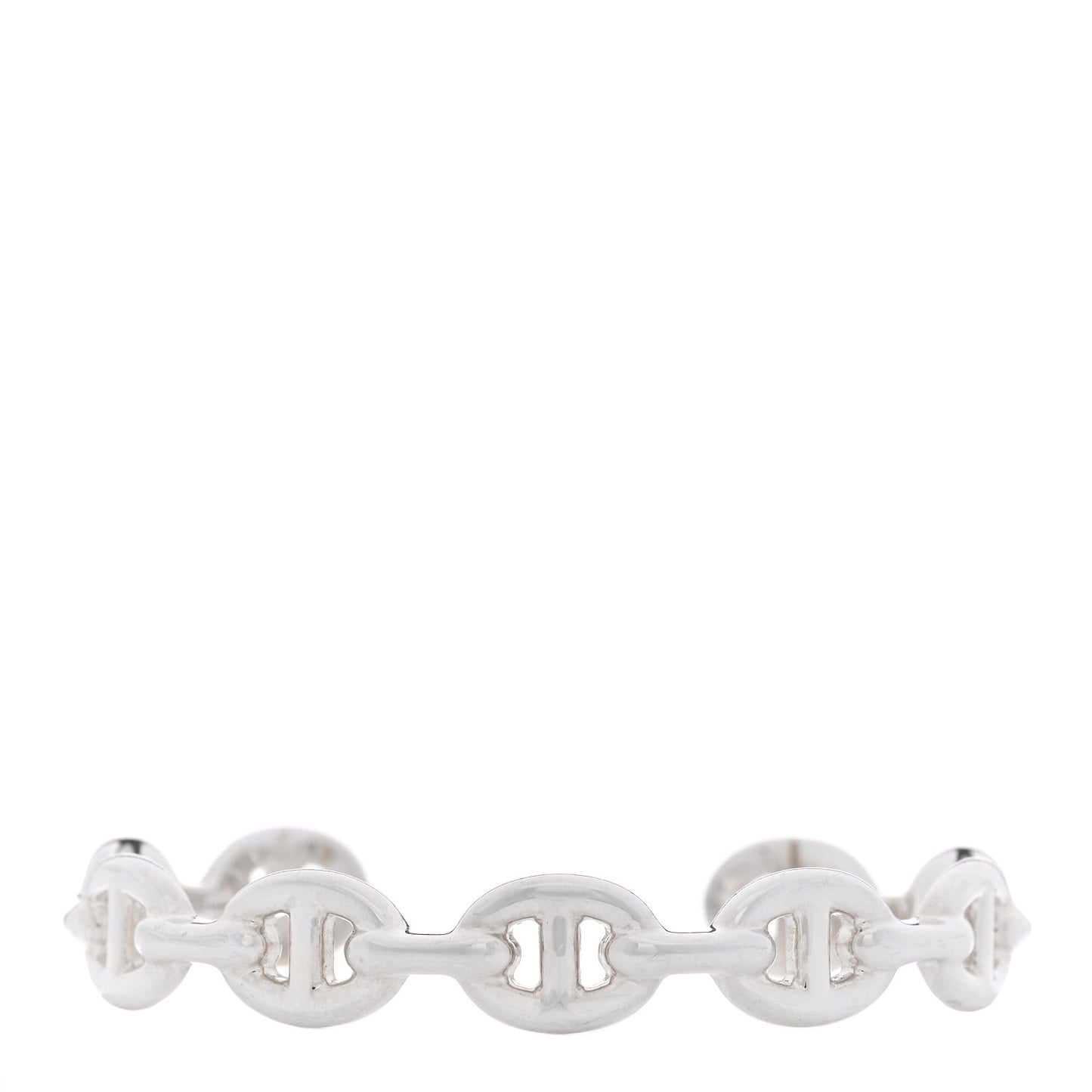 Sterling Silver MM Chaine d'Ancre Enchainee Cuff Bracelet ST
