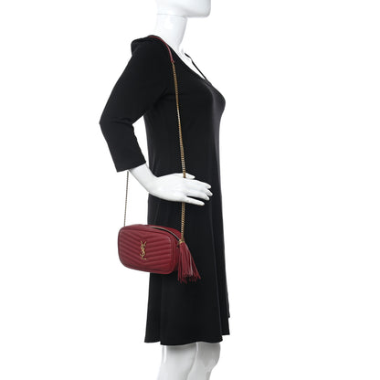 Saint Laurent Grain De Poudre Matelasse Monogram Mini Lou Camera Bag Opyum Red 3 of 10