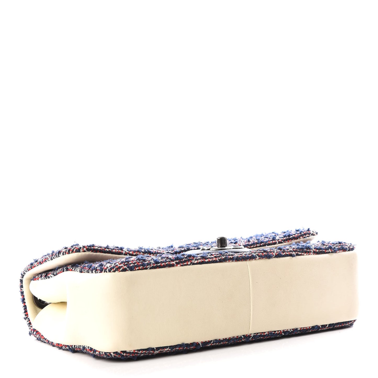 Tweed Quilted Medium Single Flap Blue Multicolor