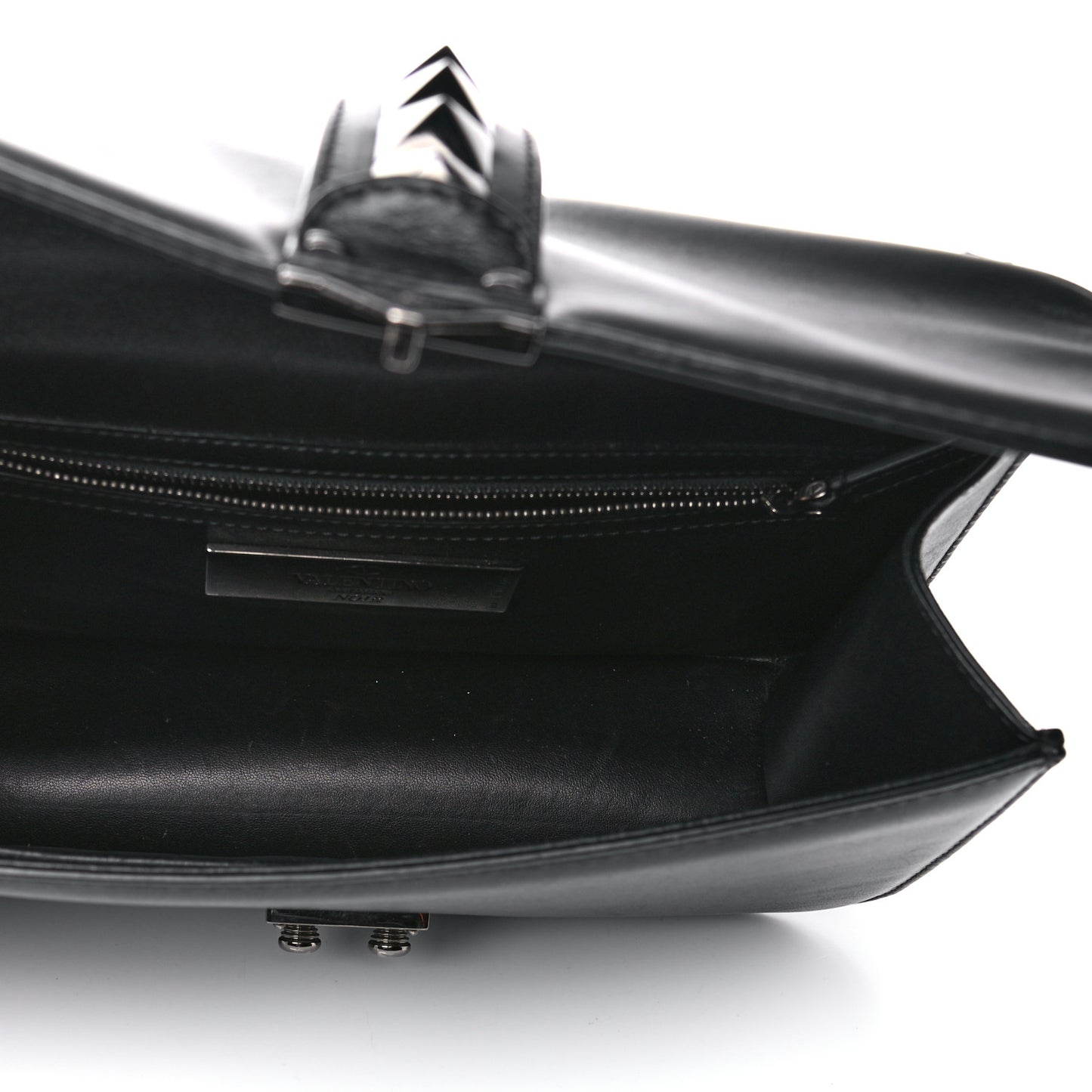 Vitello Medium Glam Lock Rockstud Flap Black