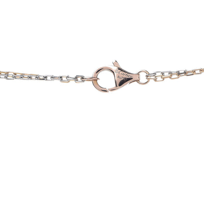 Cartier 18K White Pink Gold Diamond Three Ring LOVE Pendant Necklace 4 of 5