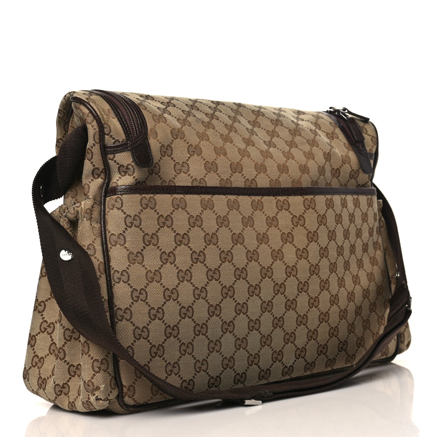 Monogram Natural Pigskin Large Diaper Bag Beige Ebony Cocoa Dark Chocolate