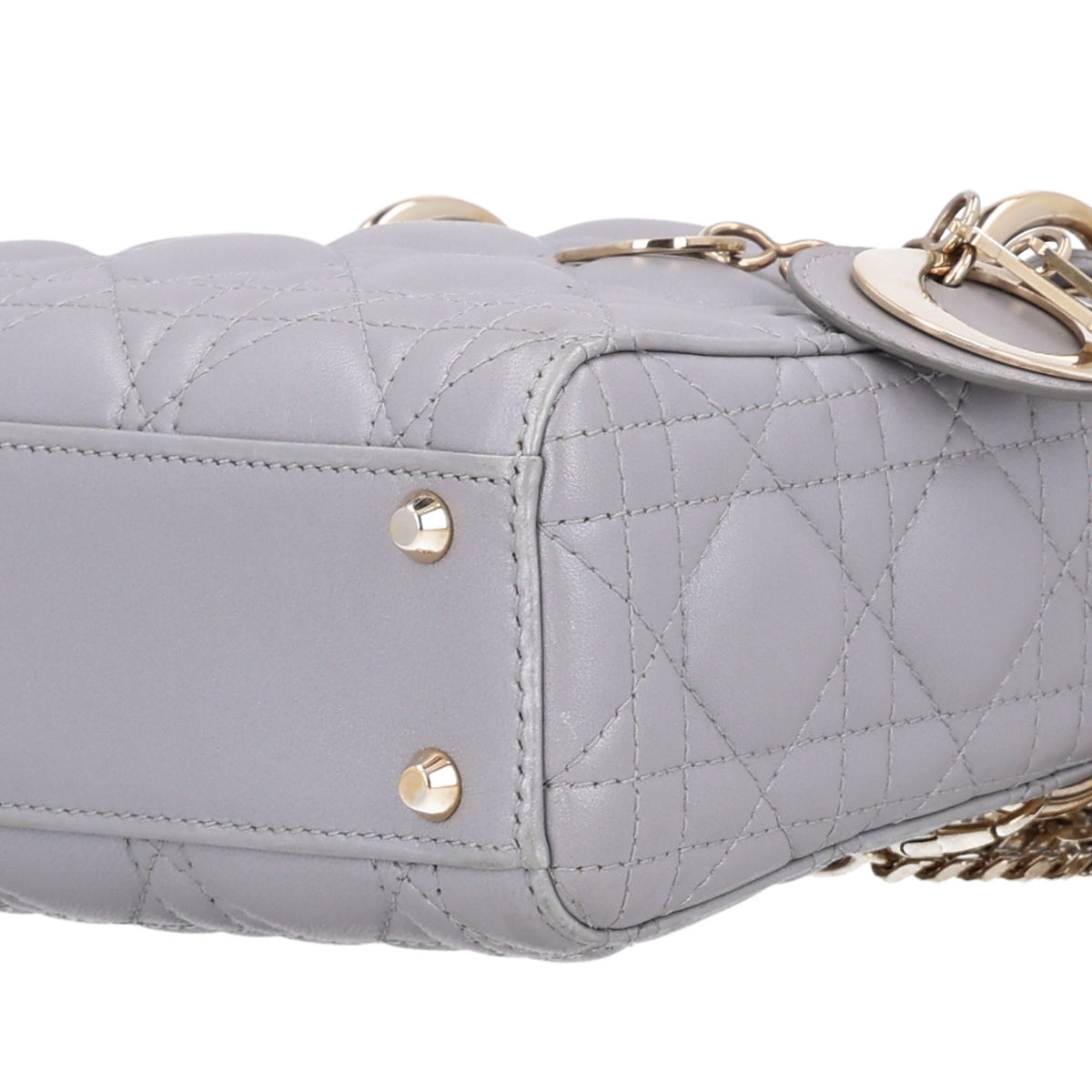 Lambskin Cannage Mini Lady Dior Grey