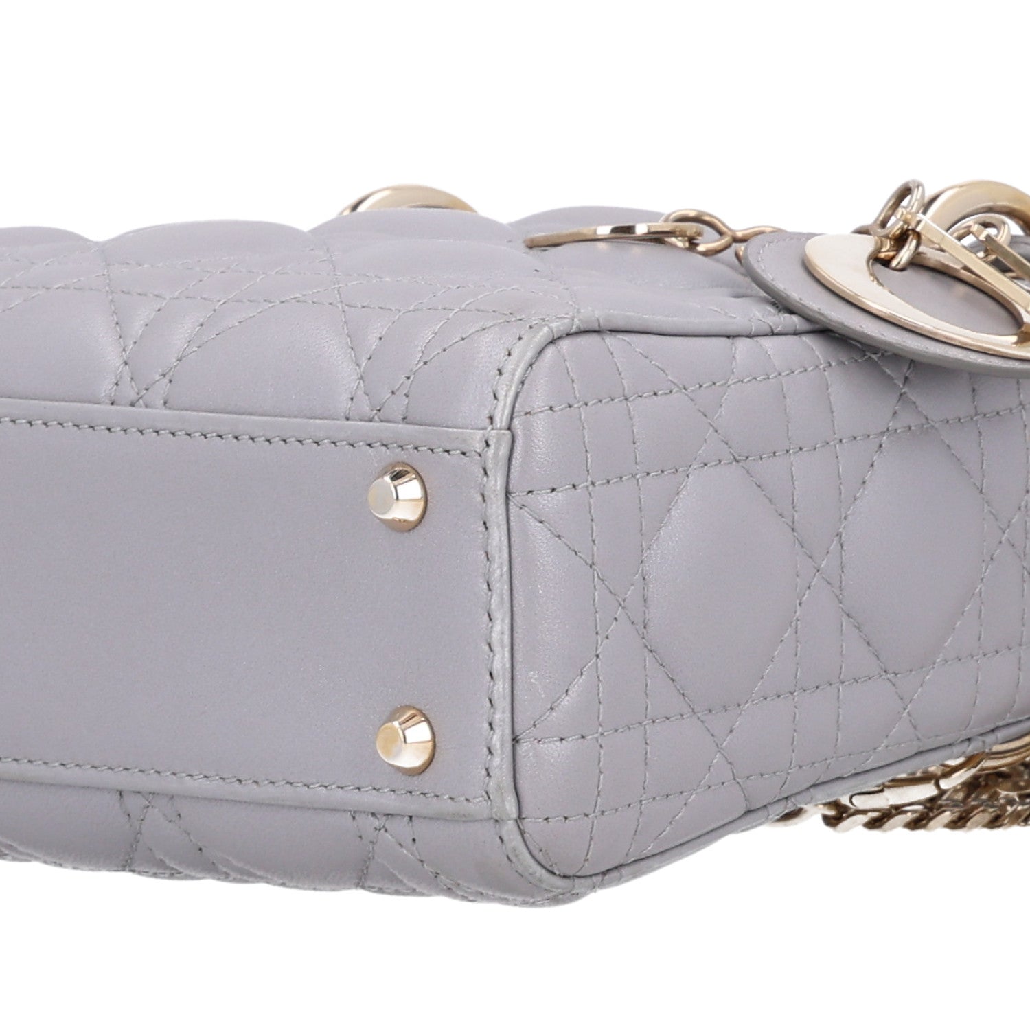 Christian Dior Lambskin Cannage Mini Lady Dior Grey 9 of 9