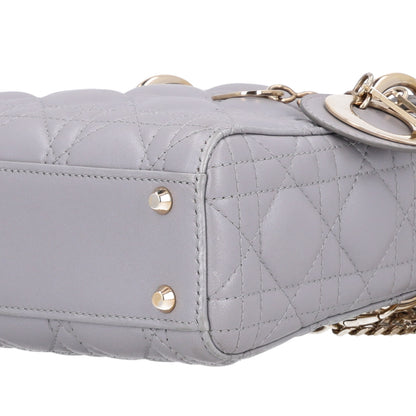 Christian Dior Lambskin Cannage Mini Lady Dior Grey 9 of 9