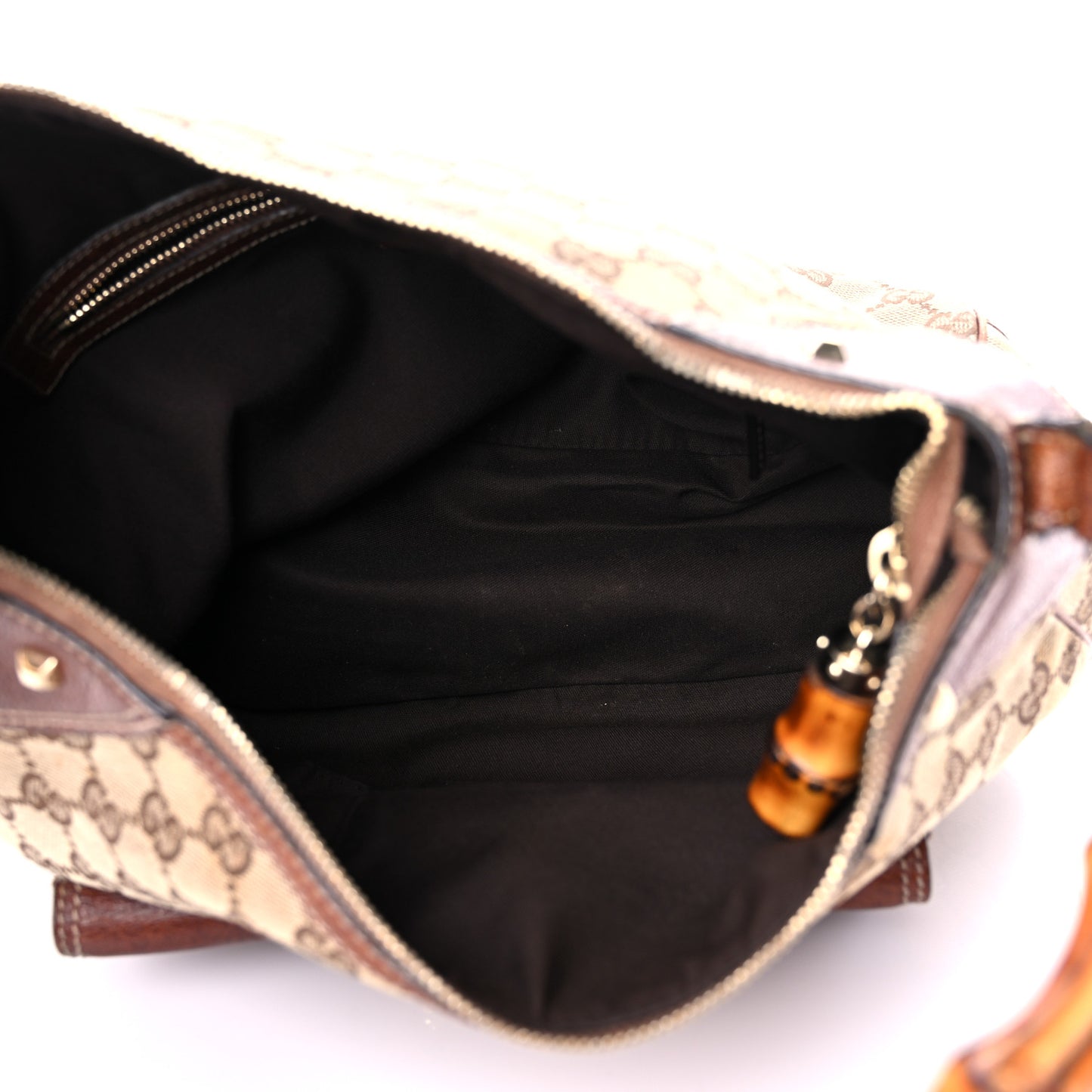 Monogram Bamboo Top Handle Bag Brown