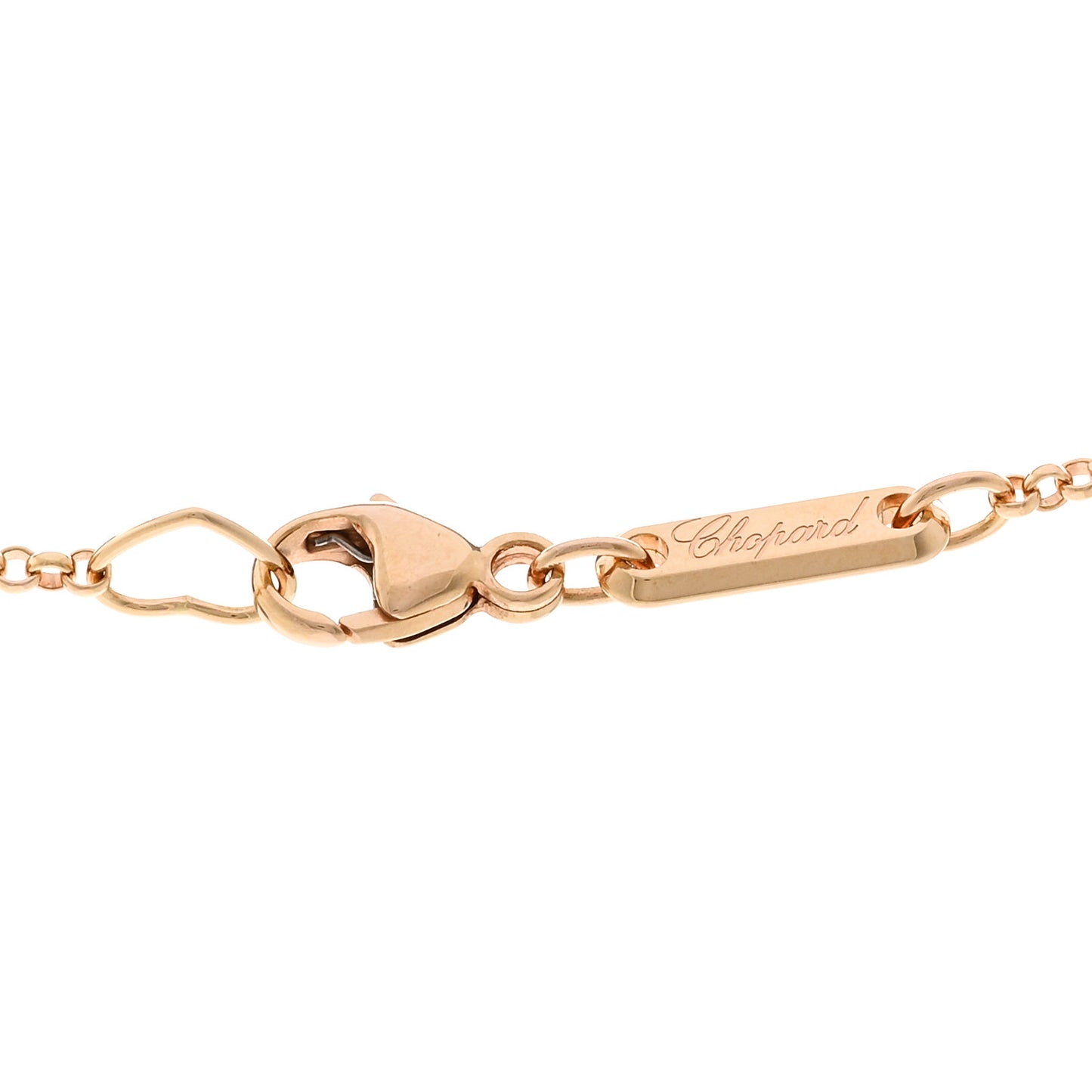 18K Rose Gold Diamond Mother of Pearl Happy Hearts Necklace
