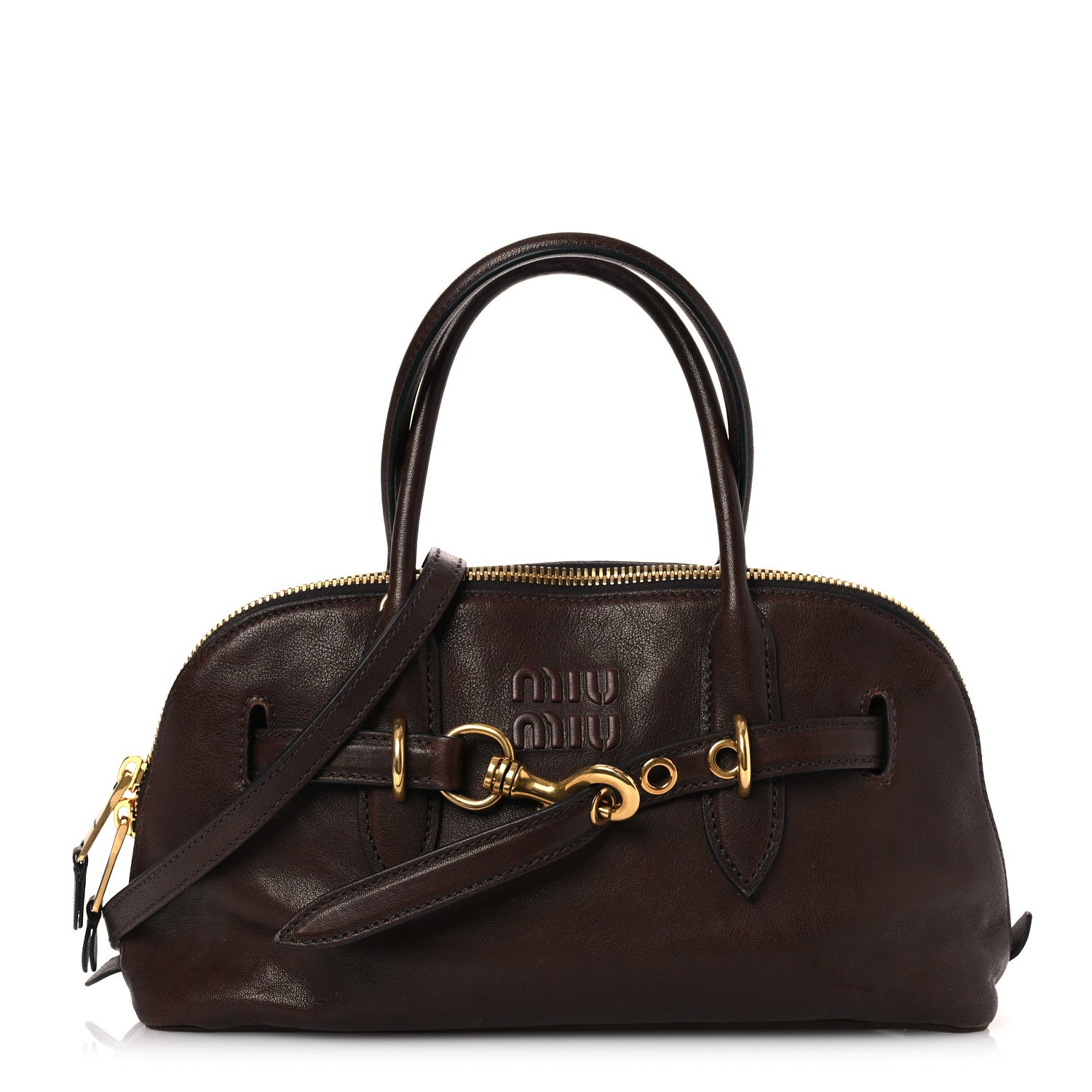 Miu Miu Nappa Aviator Regular Aventure Bag Briarwood 1 of 13
