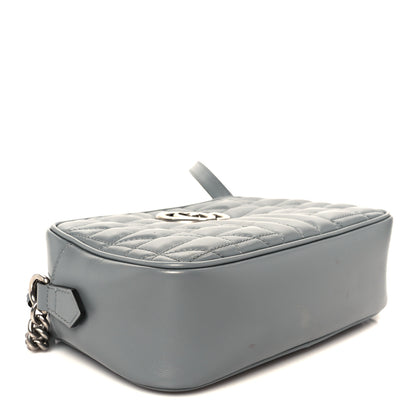 Gucci Calfskin Matelasse Aria Small GG Marmont Chain Shoulder Bag Deep Grey 4 of 11