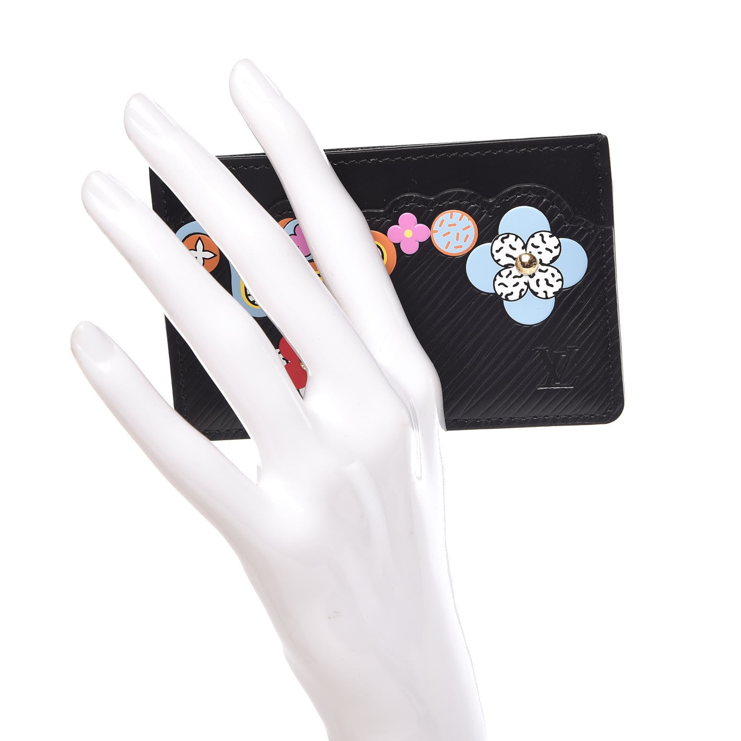 Louis Vuitton Epi Flower Remix Card Holder Black 2 of 7