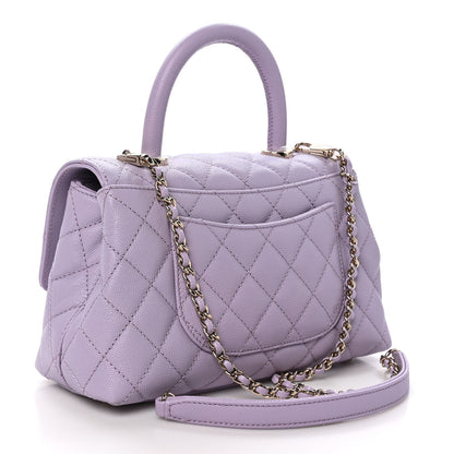 Chanel Caviar Quilted Mini Coco Handle Flap Light Purple 3 of 10