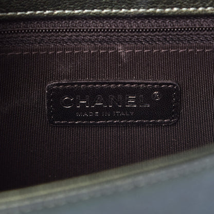 Chanel Iridescent Goatskin Quilted New Medium Boy Flap Green 7 of 9