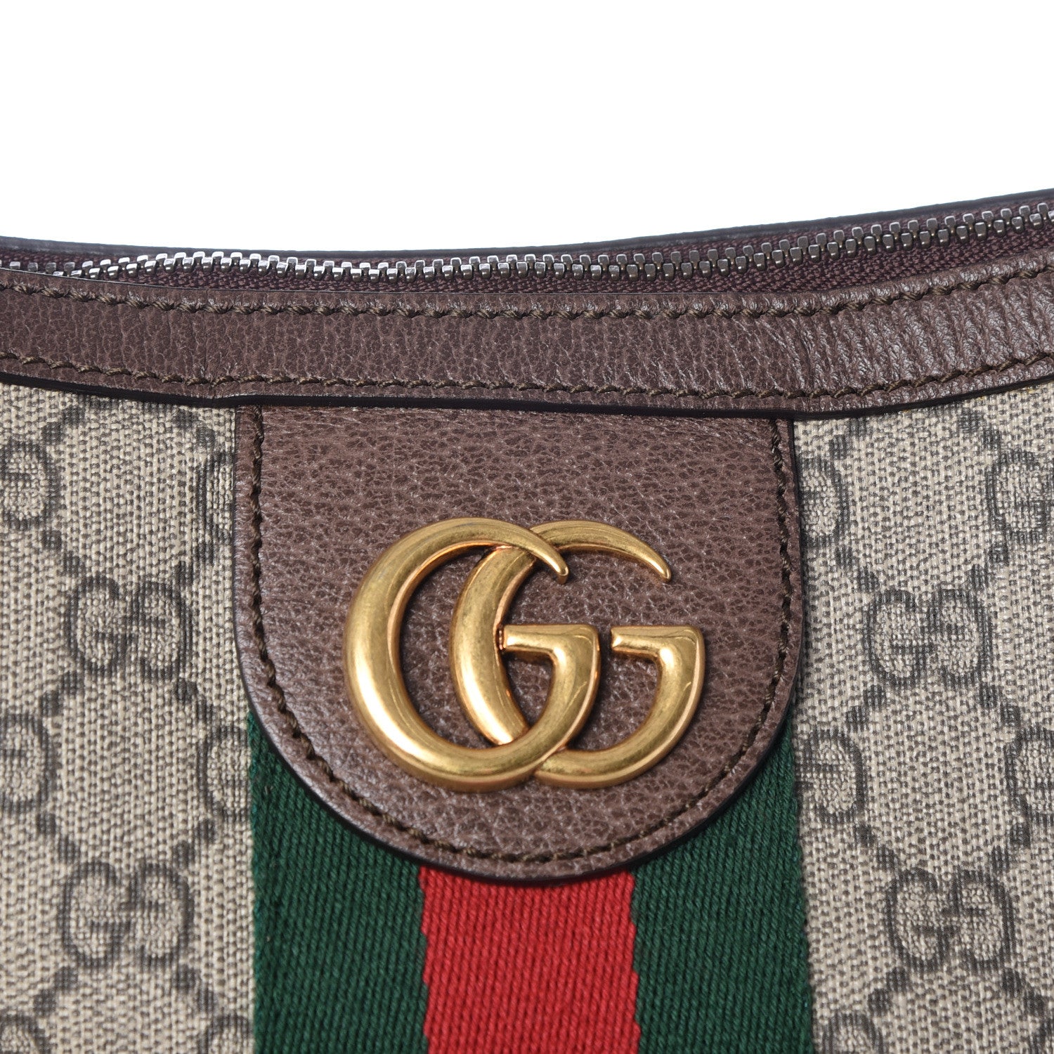 Gucci GG Supreme Monogram Web Ophidia Half Moon Hobo Brown 10 of 10