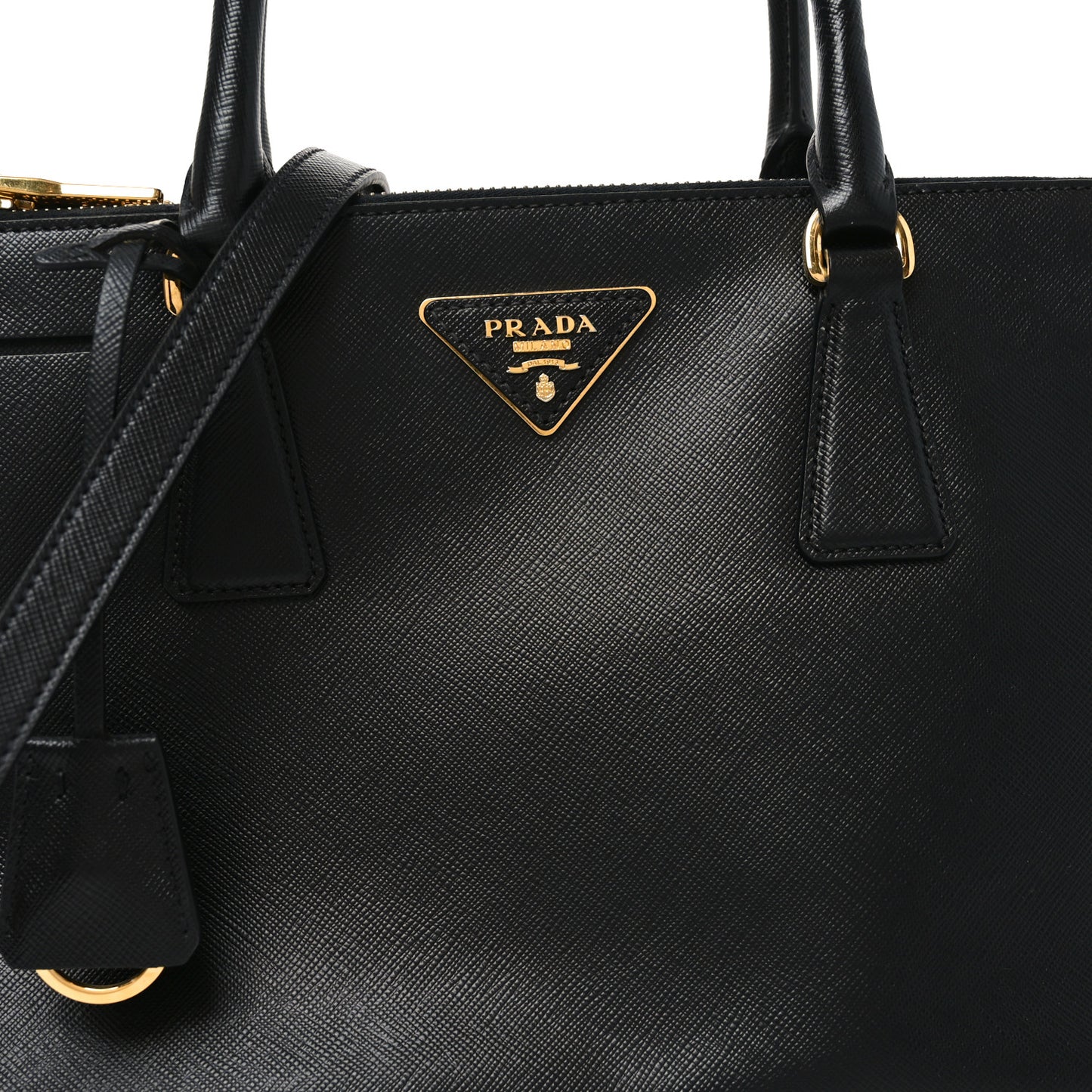 Saffiano Small Galleria Double Zip Tote Black