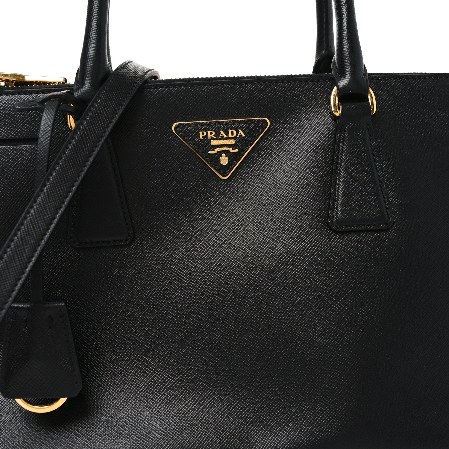 Prada Saffiano Small Galleria Double Zip Tote Black 7 of 9