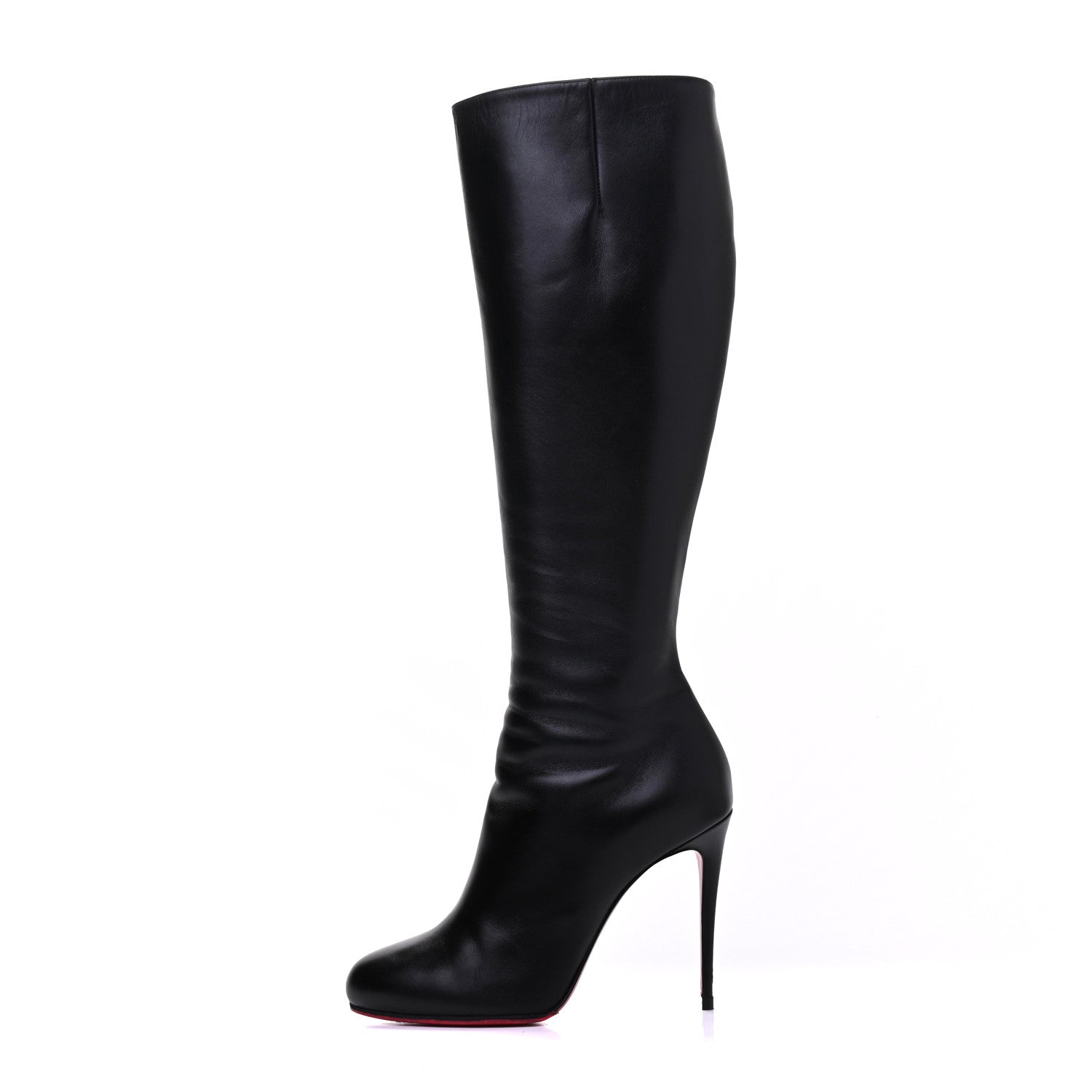 Christian Louboutin Calfskin Bourge 100 Tall Boots 37.5 Black 1 of 14