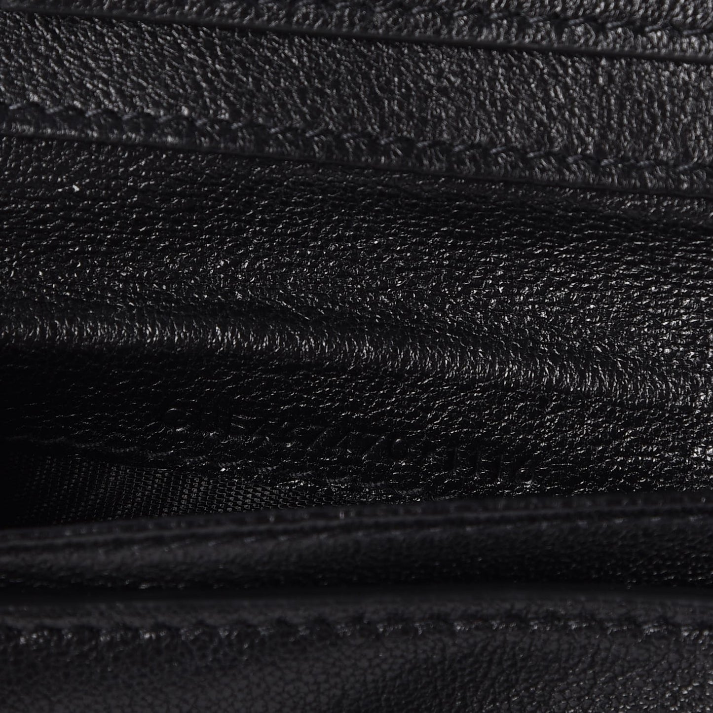 Lambskin Matelasse Chevron Monogram Compact Wallet Black