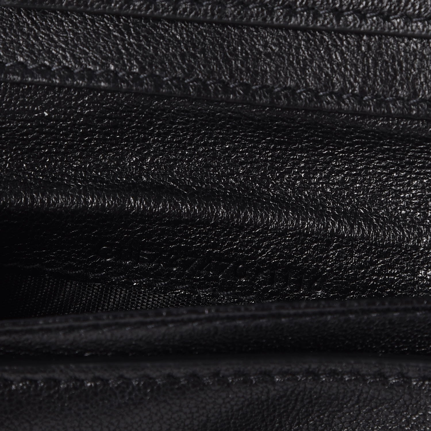 Saint Laurent Lambskin Matelasse Chevron Monogram Compact Wallet Black 7 of 7
