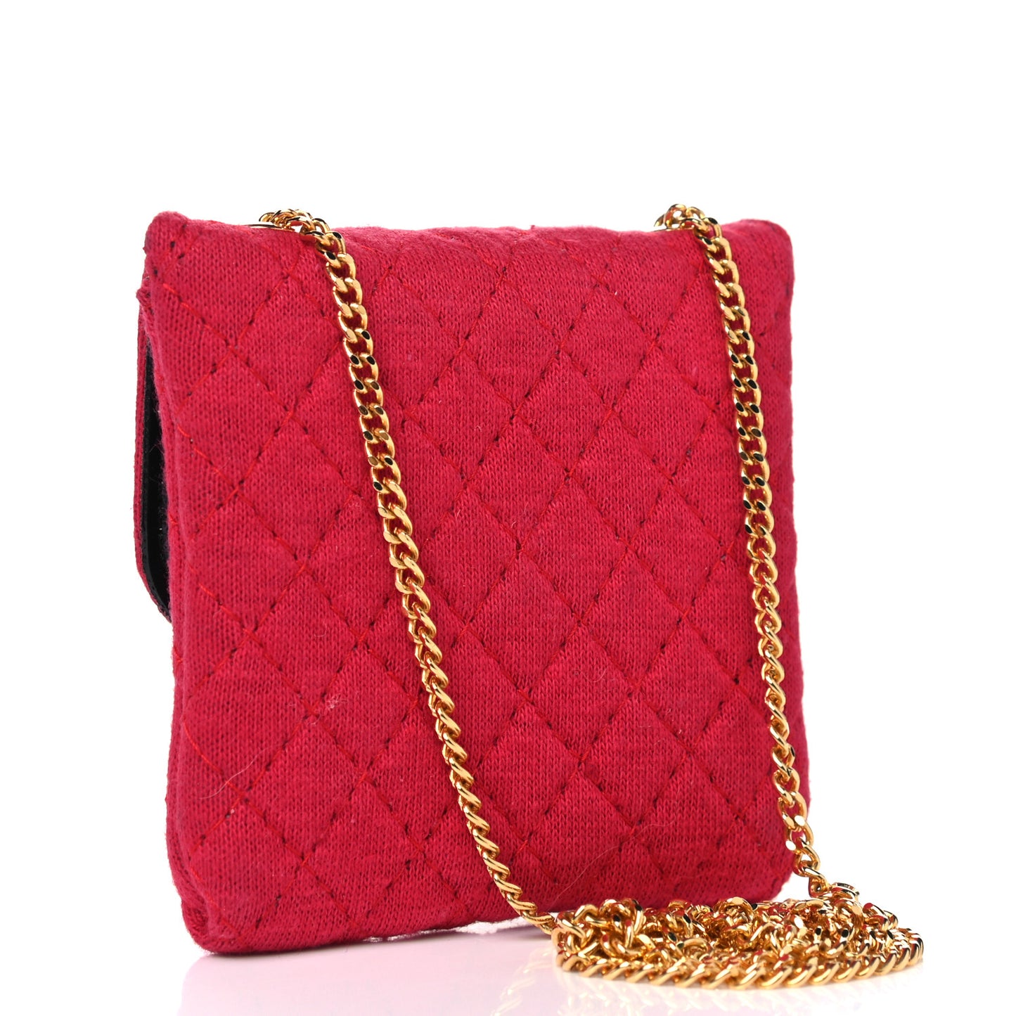 Jersey Quilted Micro Flap Bag Pink