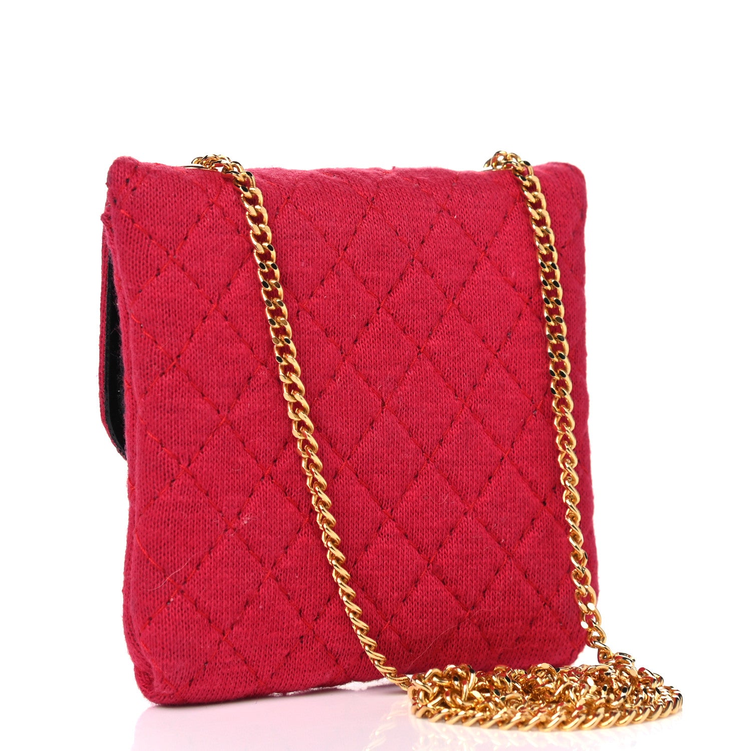 Chanel Jersey Quilted Micro Flap Bag Pink 2 of 7