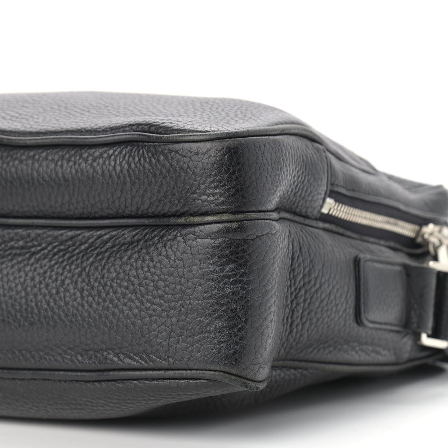 Grained Calfskin Medium Shoulder Bag Black